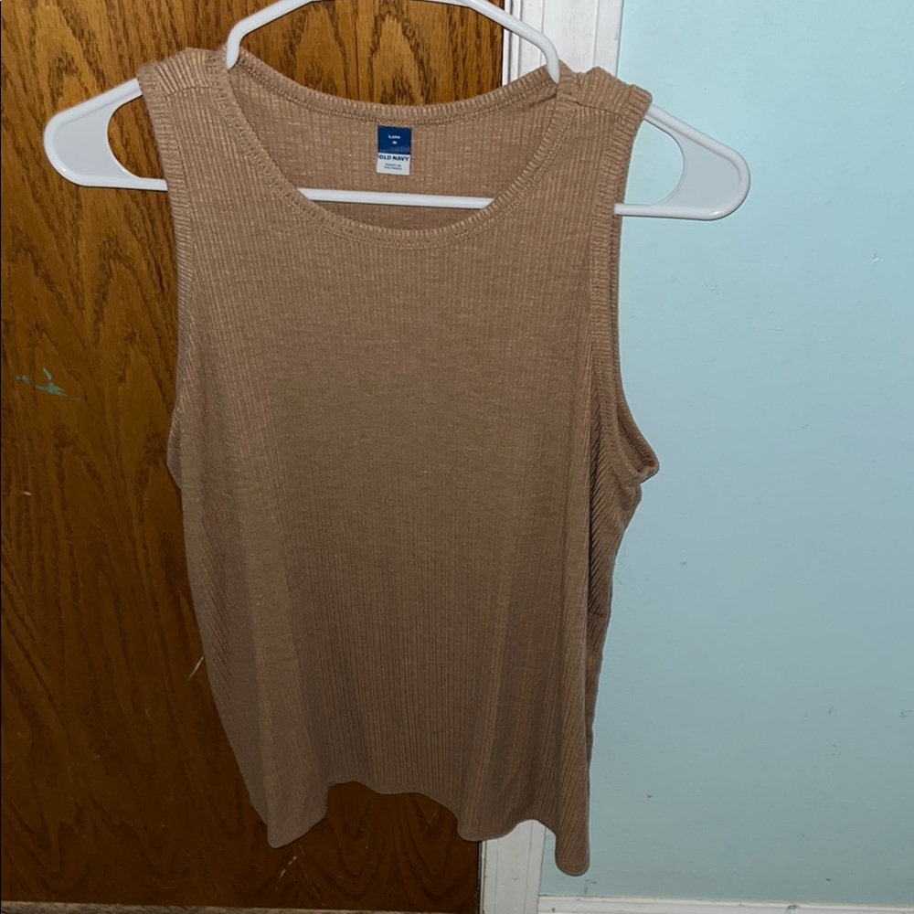Casual Tan Sleeveless Top